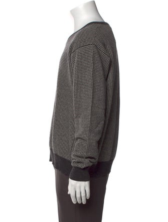 Barney's New York Wool Houndstooth Print Pullover