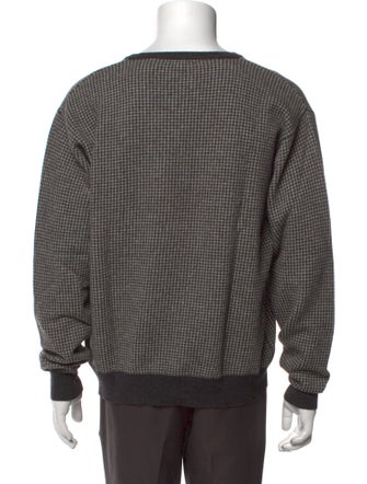 Barney's New York Wool Houndstooth Print Pullover