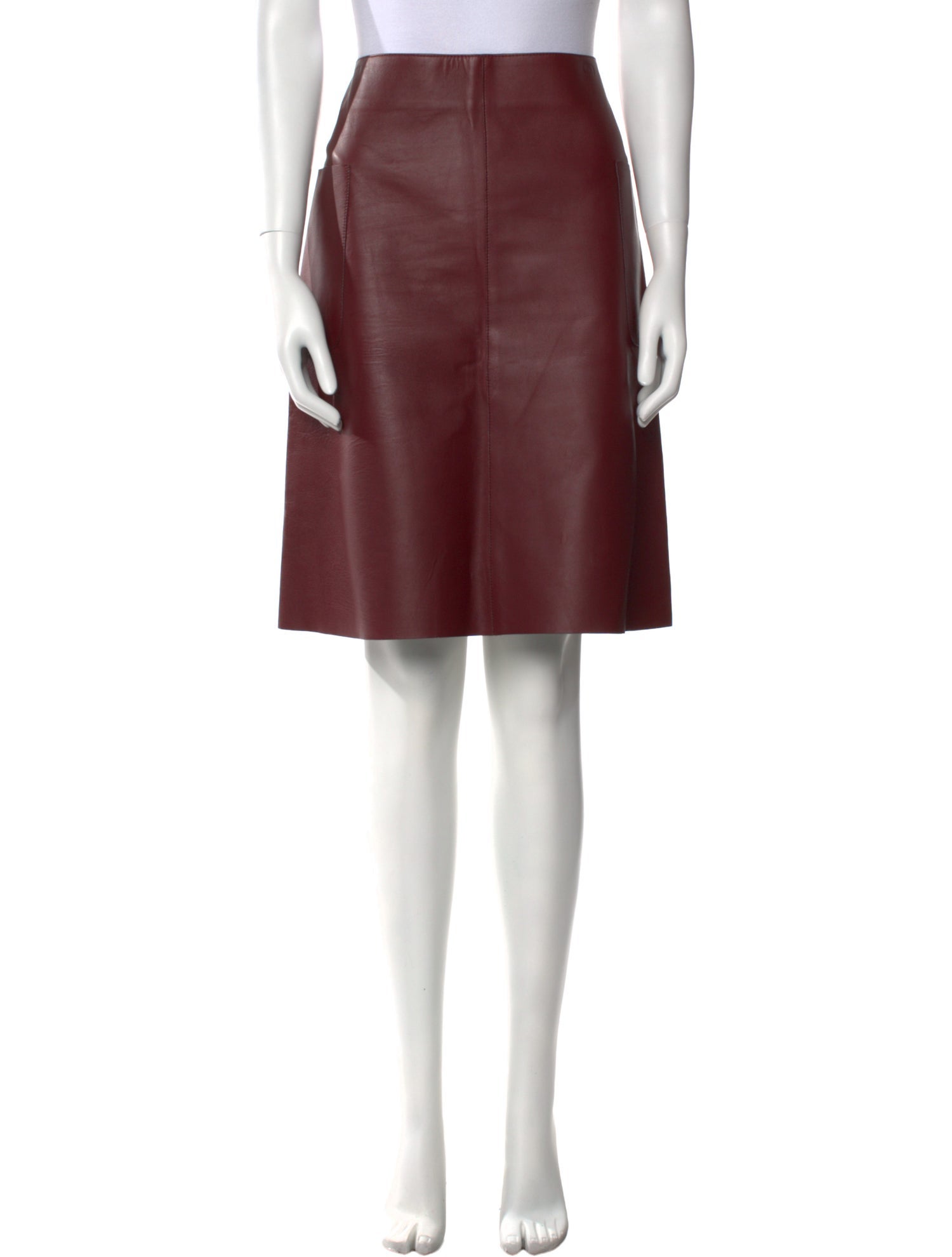 Barney's New York Lambskin Knee-Length Skirt