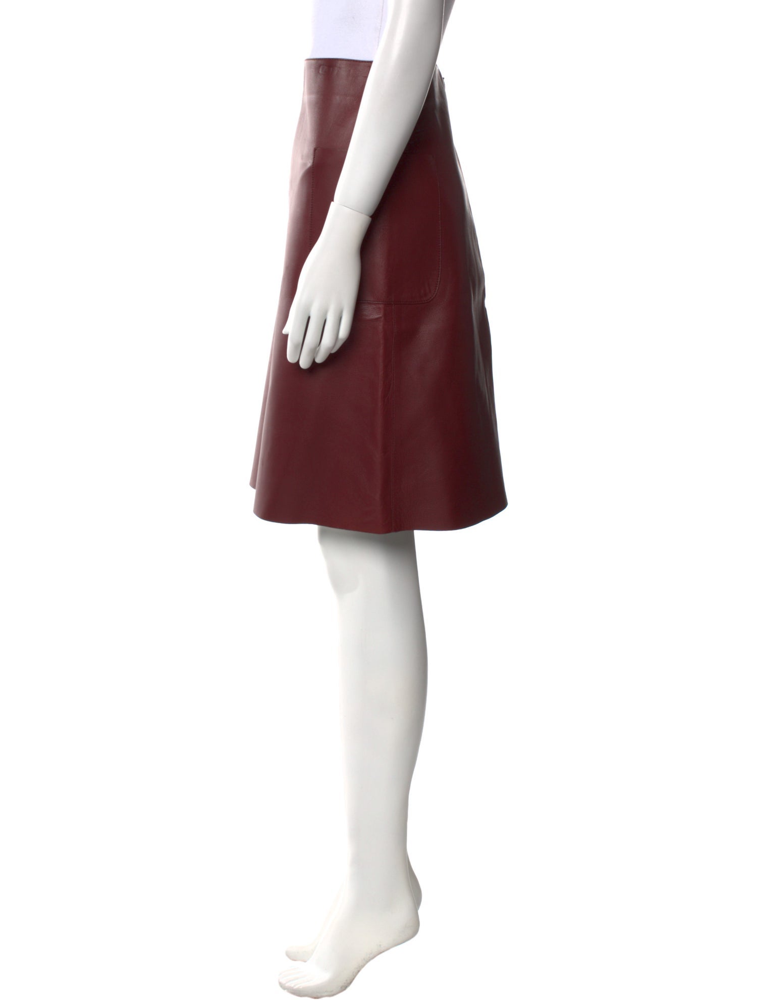 Barney's New York Lambskin Knee-Length Skirt