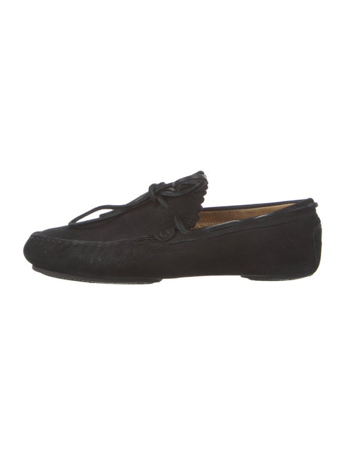 Barney's New York Suede Fringe Trim Accent Moccasins