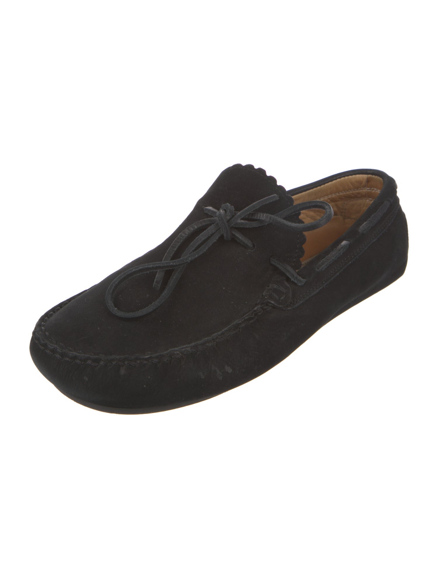 Barney's New York Suede Fringe Trim Accent Moccasins