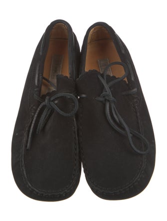 Barney's New York Suede Fringe Trim Accent Moccasins