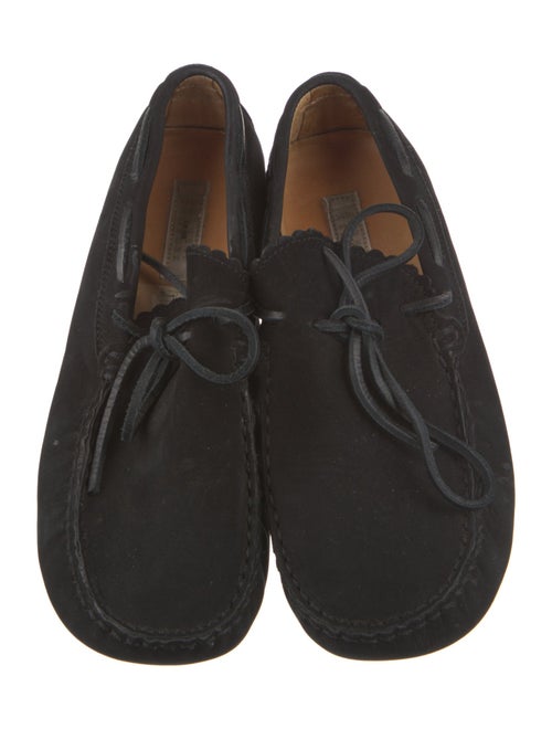 Barney's New York Suede Fringe Trim Accent Moccasins