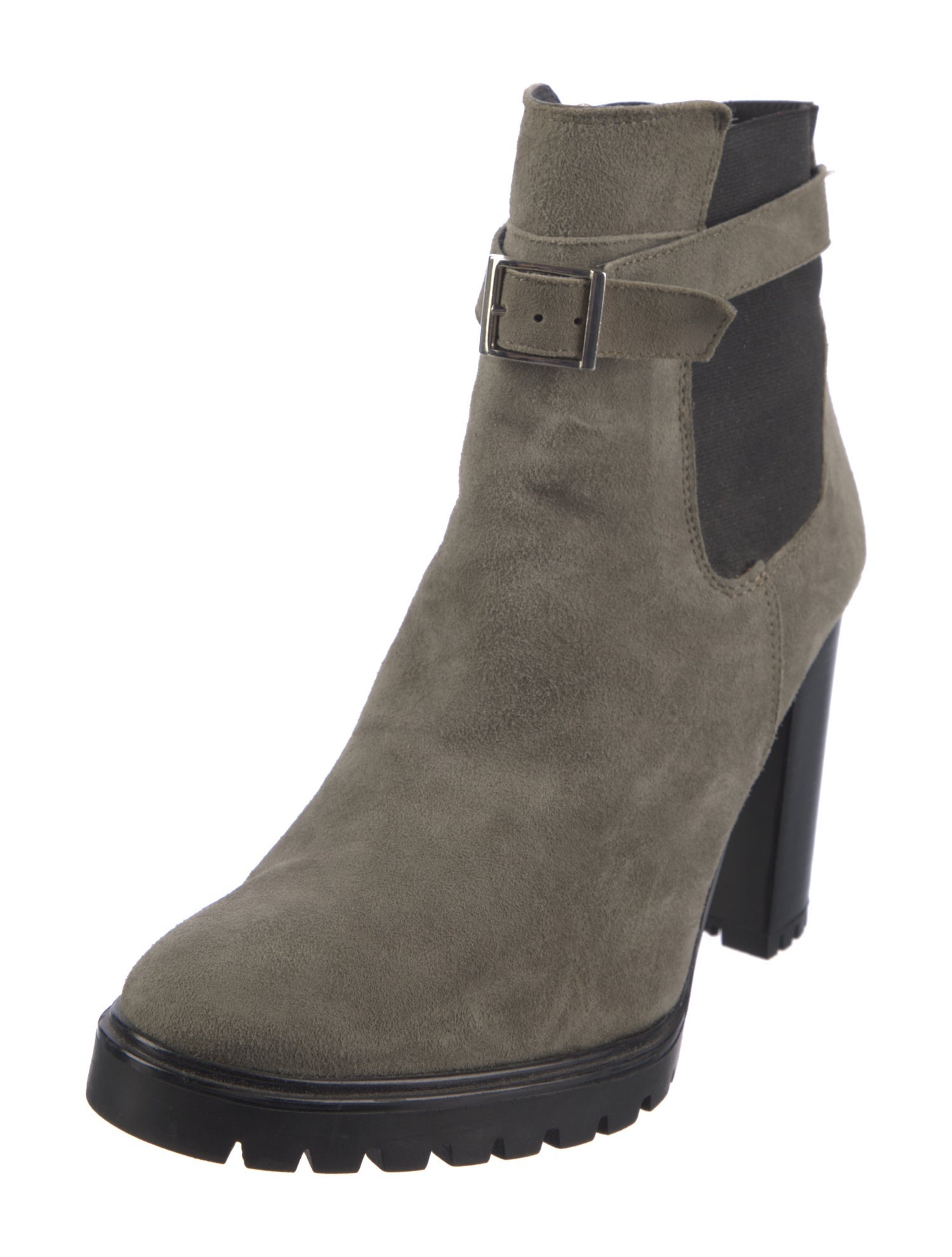 Barney's New York Suede Colorblock Pattern Chelsea Boots