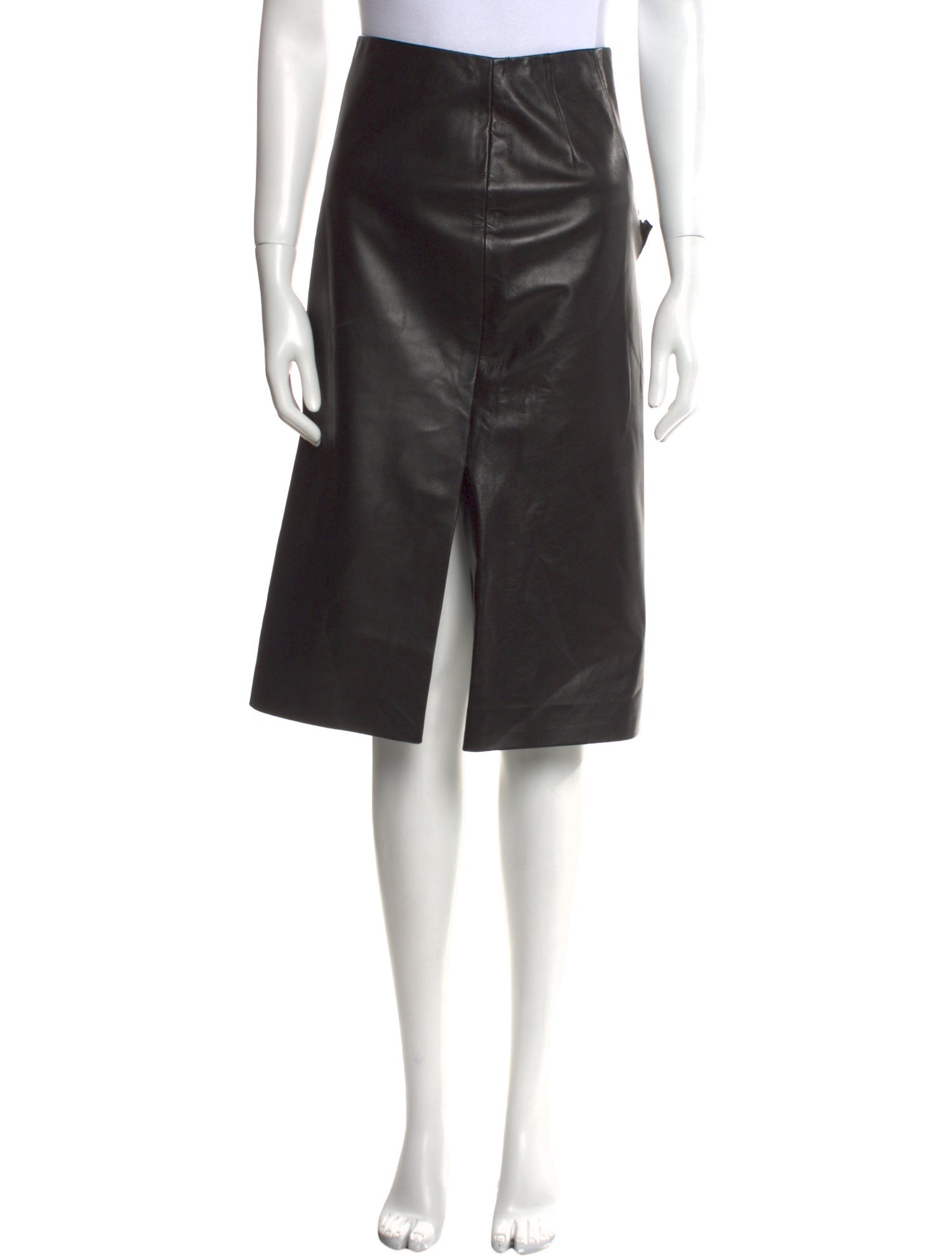 Barney's New York Leather Knee-Length Skirt