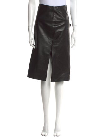 Barney's New York Leather Knee-Length Skirt