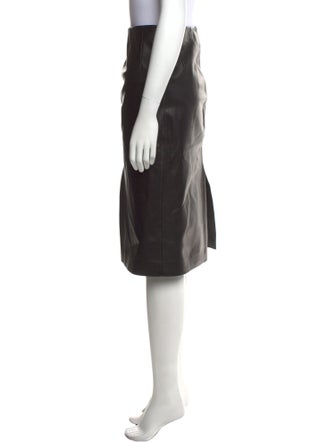 Barney's New York Leather Knee-Length Skirt