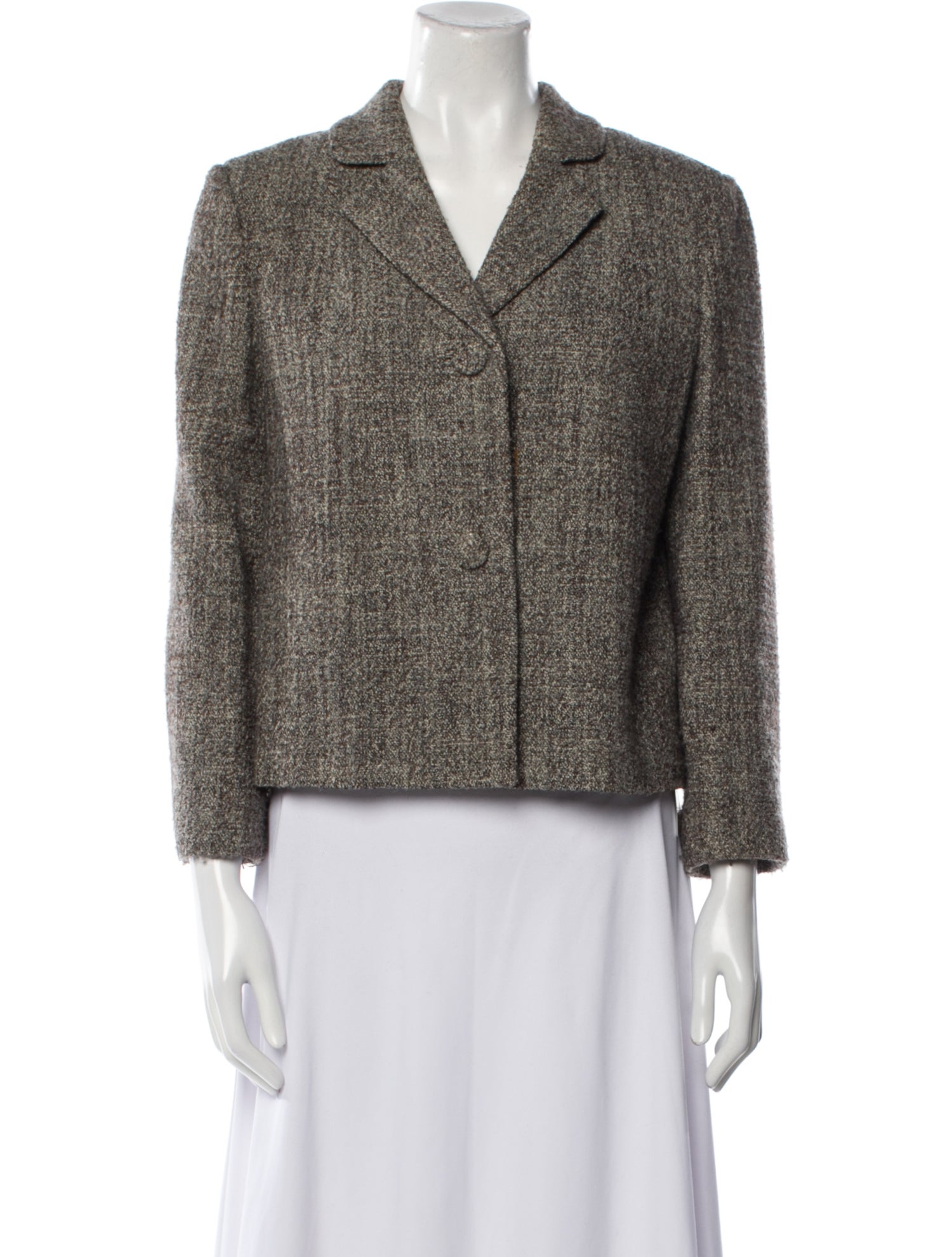 Barney's New York Virgin Wool Tweed Pattern Blazer
