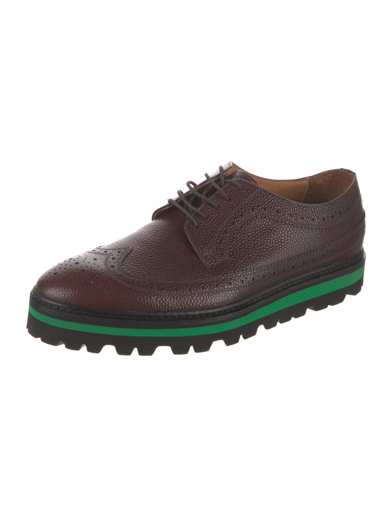 Barney's New York Leather Colorblock Pattern Brogues