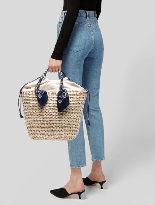 Barney's New York Raffia Bucket Bag