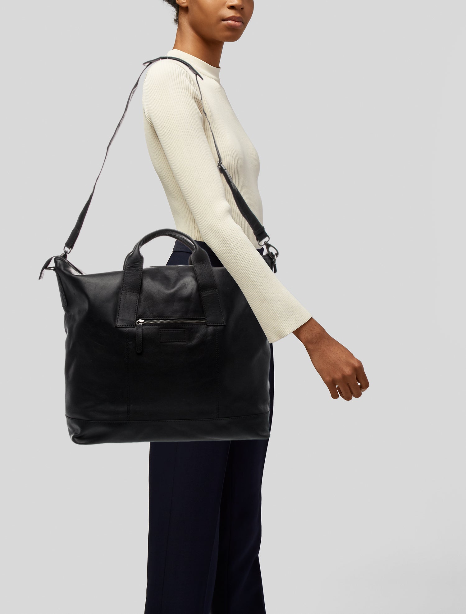Barney's New York Leather Weekender Bag