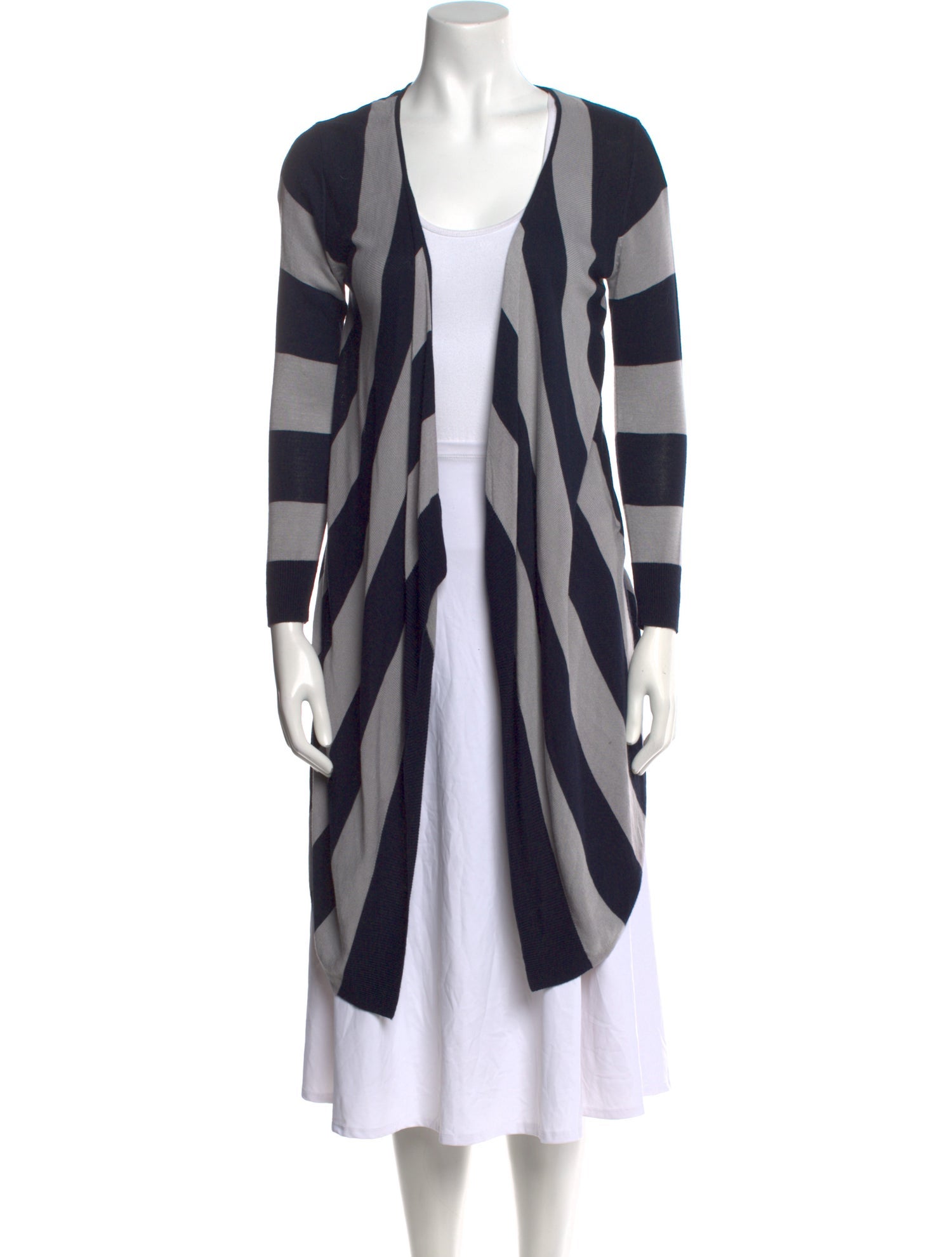 Barney's New York Striped Open Front Sweater