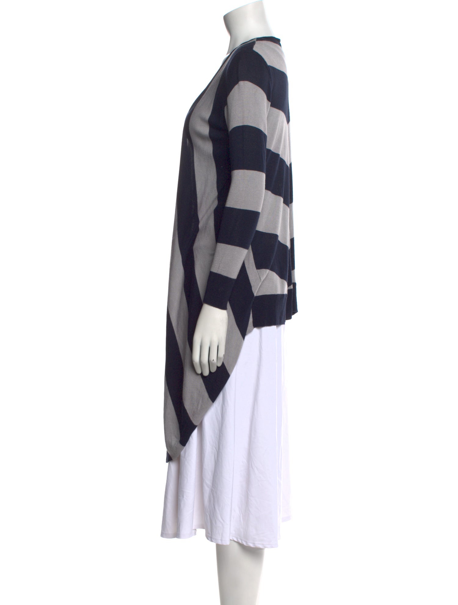 Barney's New York Striped Open Front Sweater