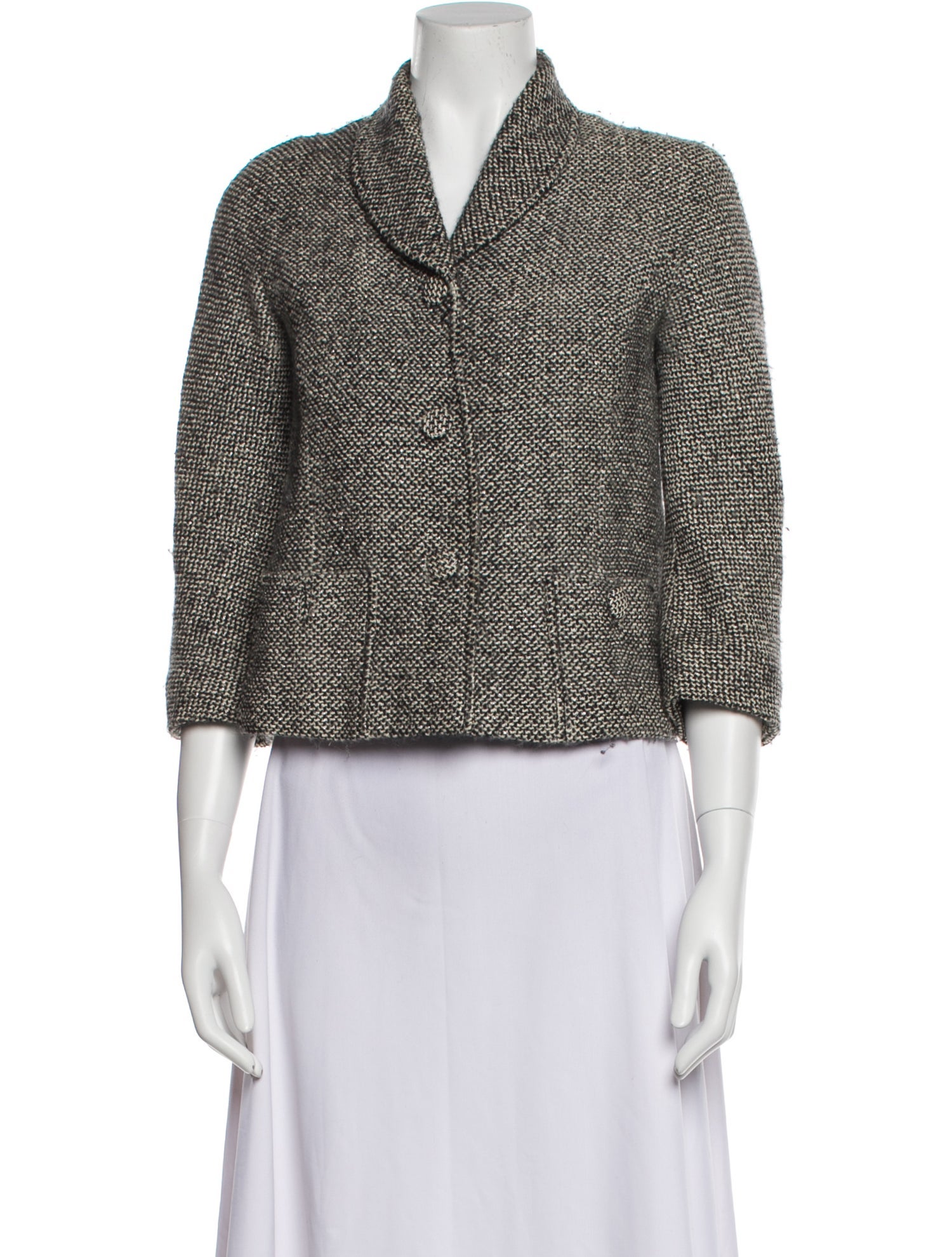 Barney's New York Tweed Pattern Blazer