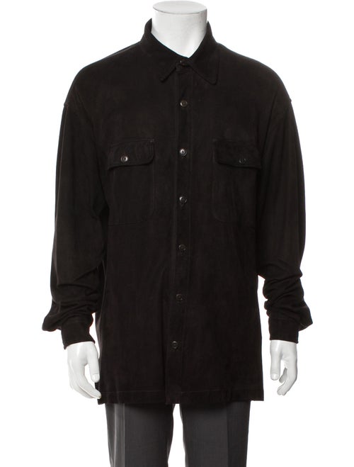 Barney's New York Leather Utility Jacket