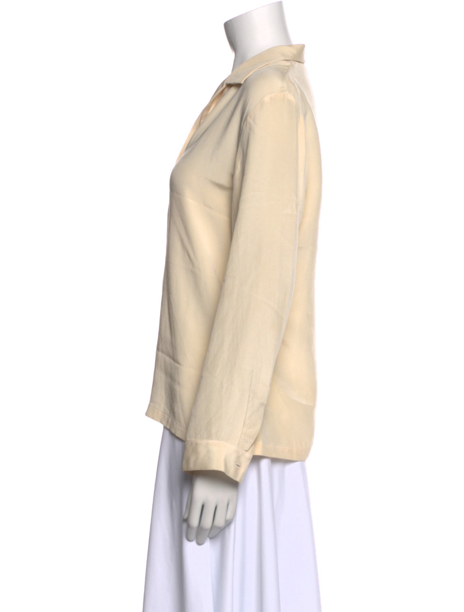 Barney's New York Silk Long Sleeve Button-Up Top