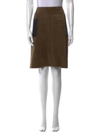 Barney's New York Goat Leather Knee-Length Skirt