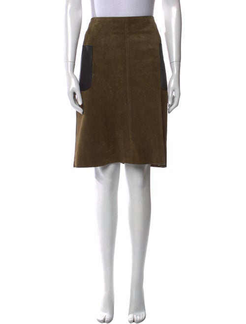 Barney's New York Goat Leather Knee-Length Skirt