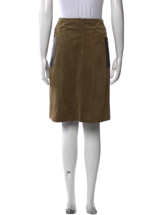 Barney's New York Goat Leather Knee-Length Skirt