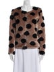 Barney's New York Polka Dot Print Faux Fur Jacket