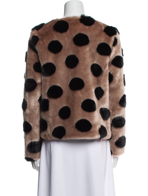 Barney's New York Polka Dot Print Faux Fur Jacket
