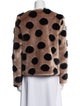 Barney's New York Polka Dot Print Faux Fur Jacket