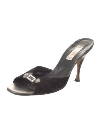 Barney's New York Suede Printed Slides