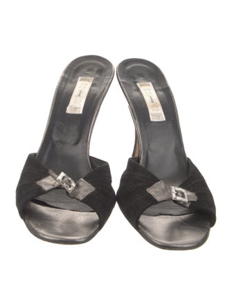 Barney's New York Suede Printed Slides