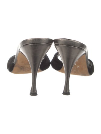 Barney's New York Suede Printed Slides