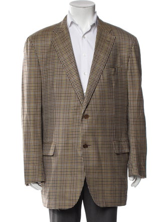 Barney's New York Wool Houndstooth Print Peacoat