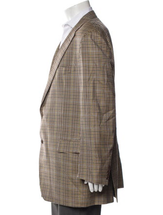 Barney's New York Wool Houndstooth Print Peacoat