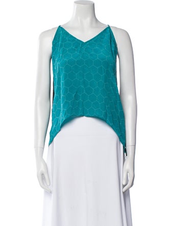 Barney's New York Silk Printed Crop Top