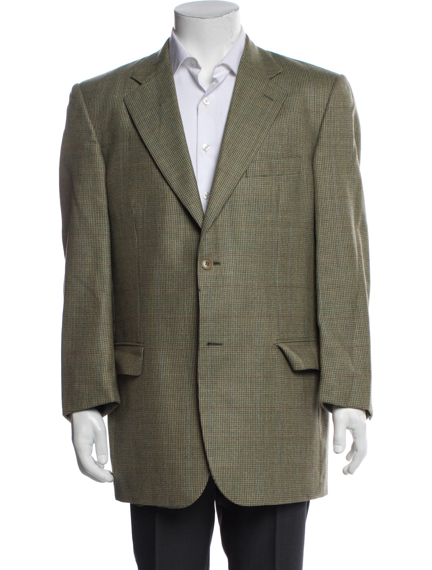 Barney's New York Virgin Wool Houndstooth Print Blazer