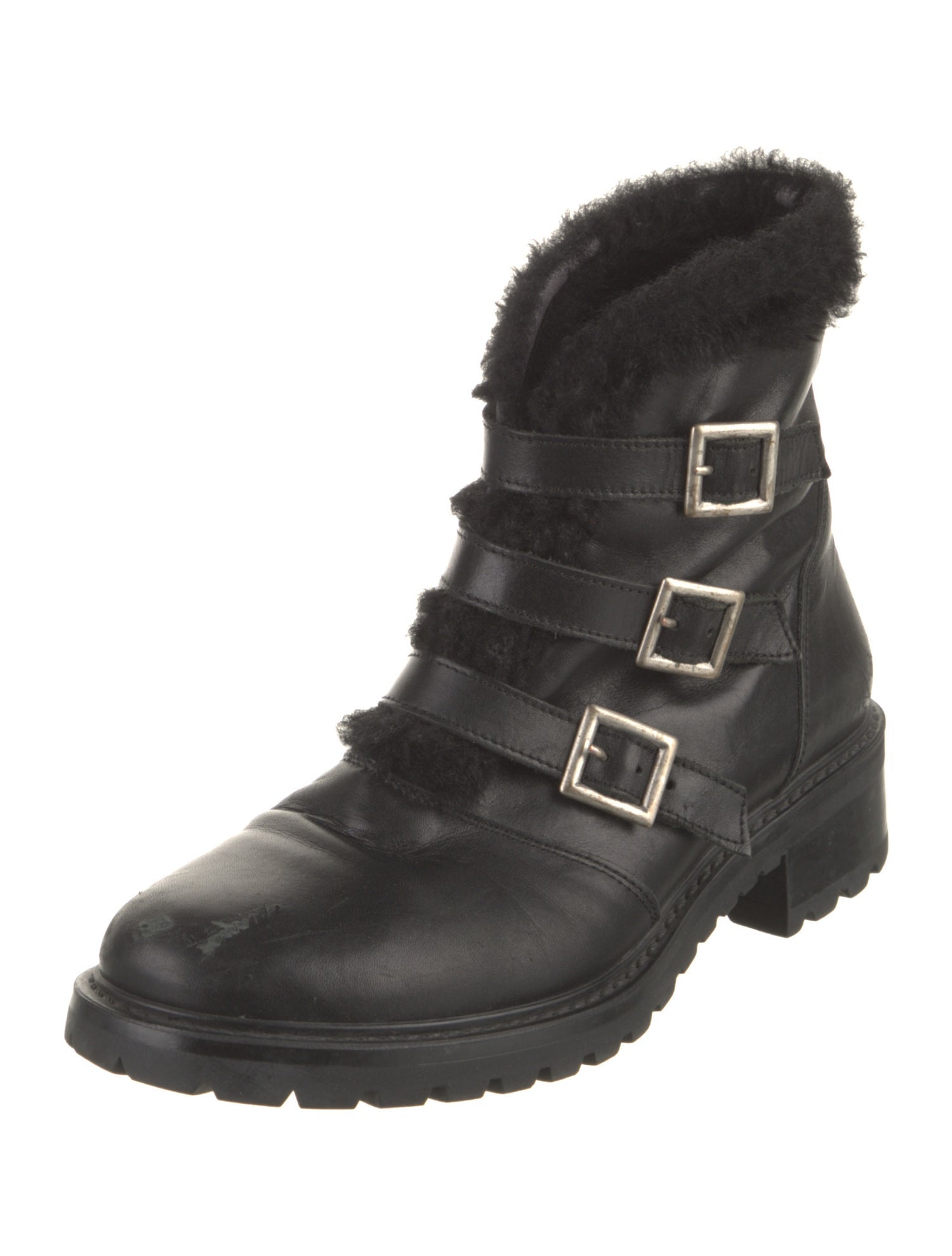 Barney's New York Leather Combat Boots