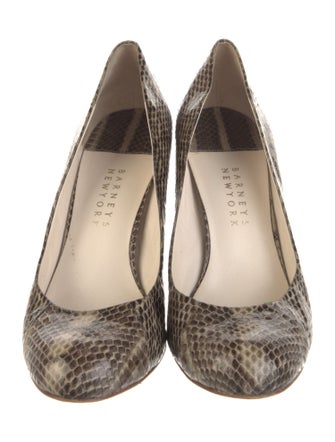 Barney's New York Snakeskin Animal Print Pumps
