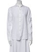 Barney's New York Linen Long Sleeve Button-Up Top