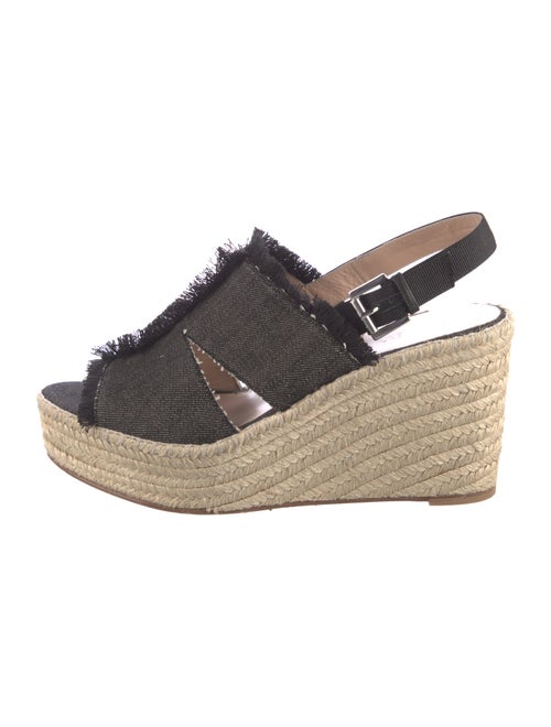 Barney's New York Denim Raw-Edge Trim Espadrilles