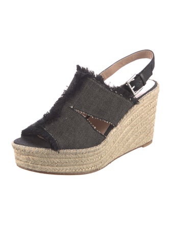 Barney's New York Denim Raw-Edge Trim Espadrilles