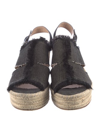 Barney's New York Denim Raw-Edge Trim Espadrilles