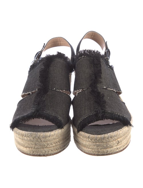 Barney's New York Denim Raw-Edge Trim Espadrilles