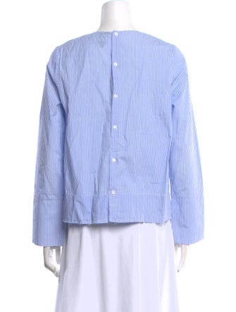 Barney's New York Striped Crew Neck Blouse