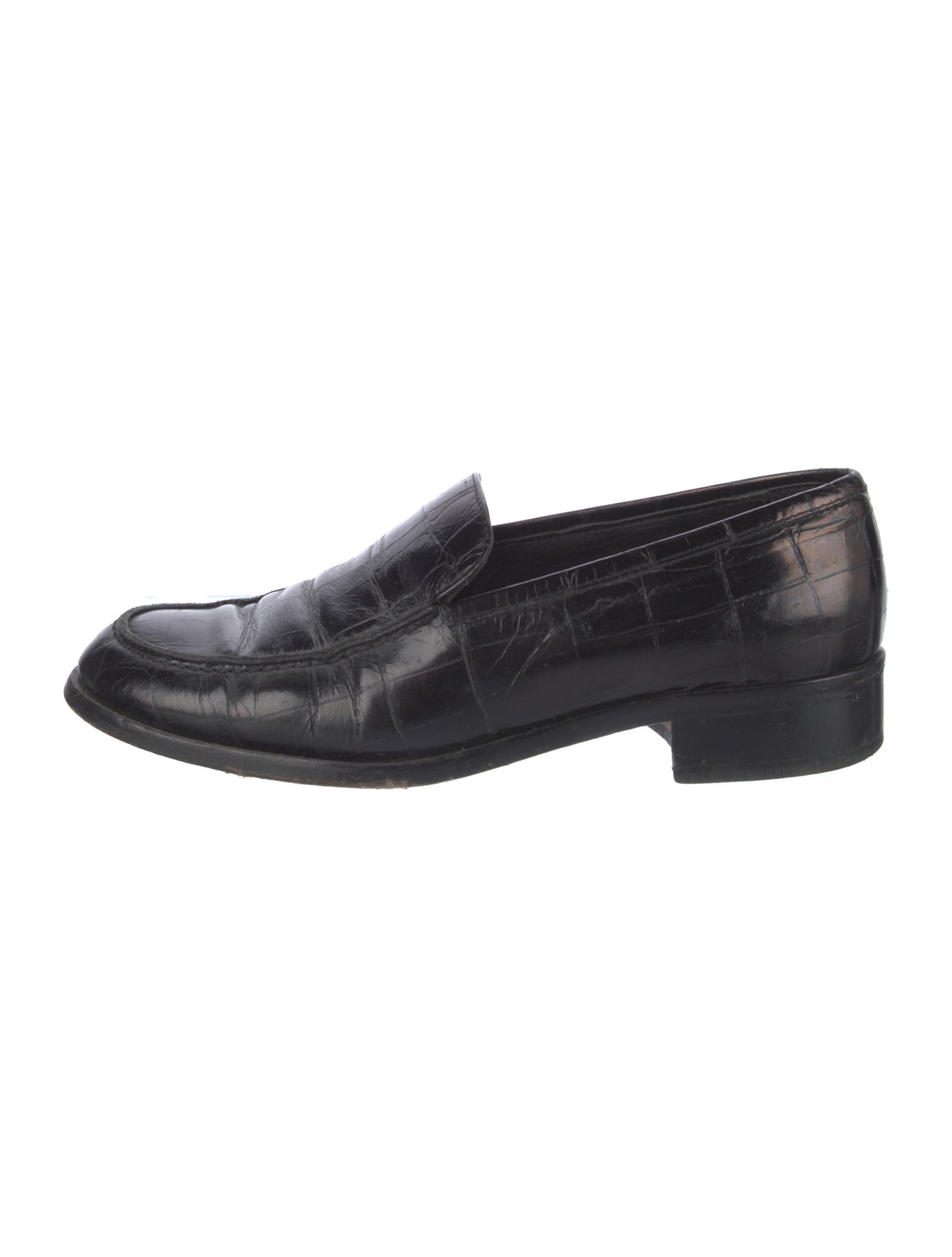 Barney's New York Embossed Leather Loafers