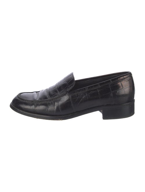Barney's New York Embossed Leather Loafers