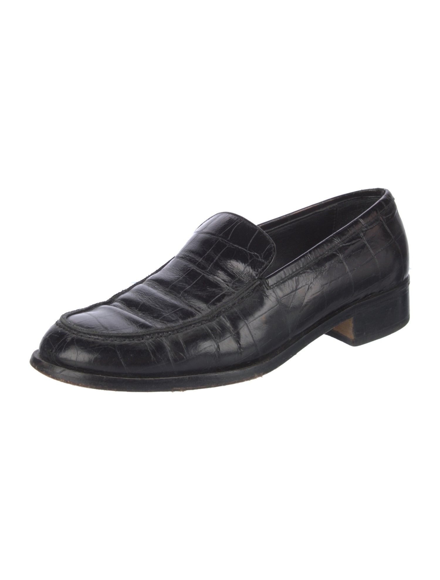 Barney's New York Embossed Leather Loafers