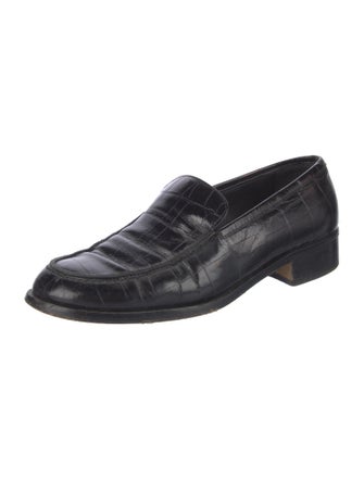 Barney's New York Embossed Leather Loafers