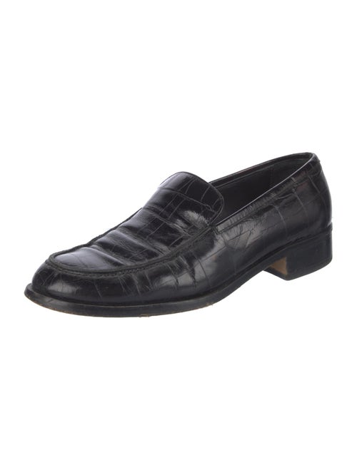 Barney's New York Embossed Leather Loafers