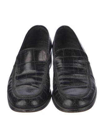 Barney's New York Embossed Leather Loafers