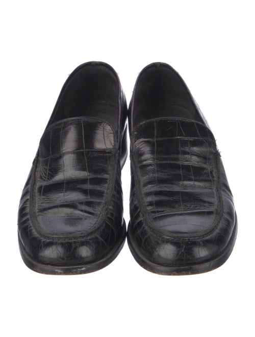 Barney's New York Embossed Leather Loafers