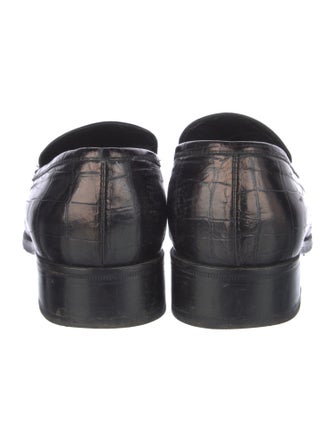 Barney's New York Embossed Leather Loafers